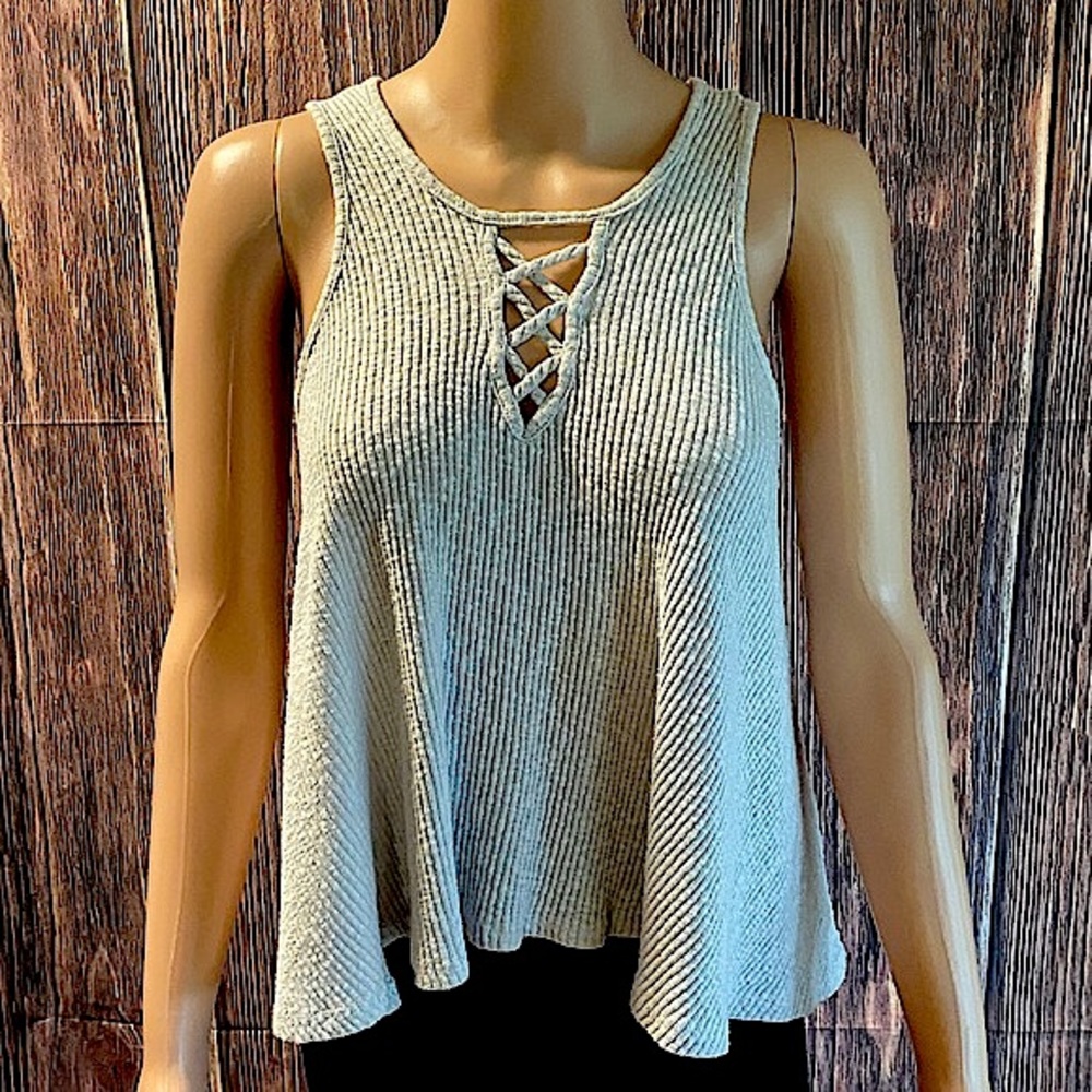 Vintage Havana size small soft & stretchy light grey gray boho tank top